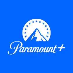 Home 39 Paramount+ logo in white on a blue background.